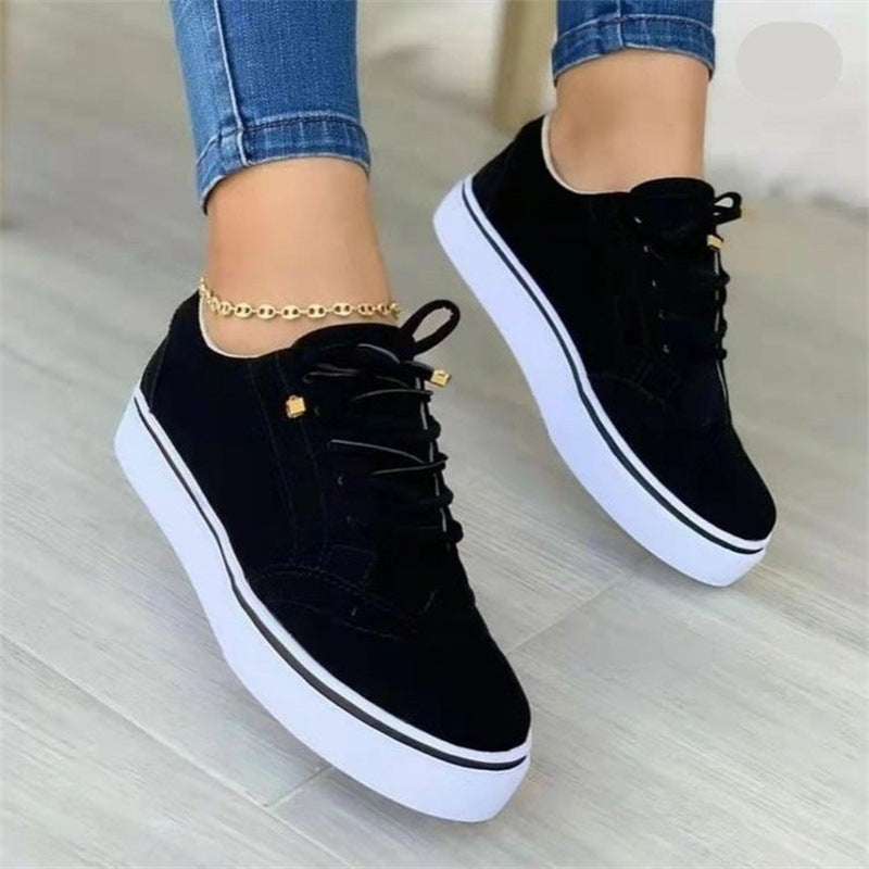 Casual Lace-Up Flat Sole Women Shoes