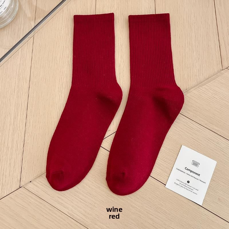 Unisex Combed Cotton Mid-Calf Socks teemdrop