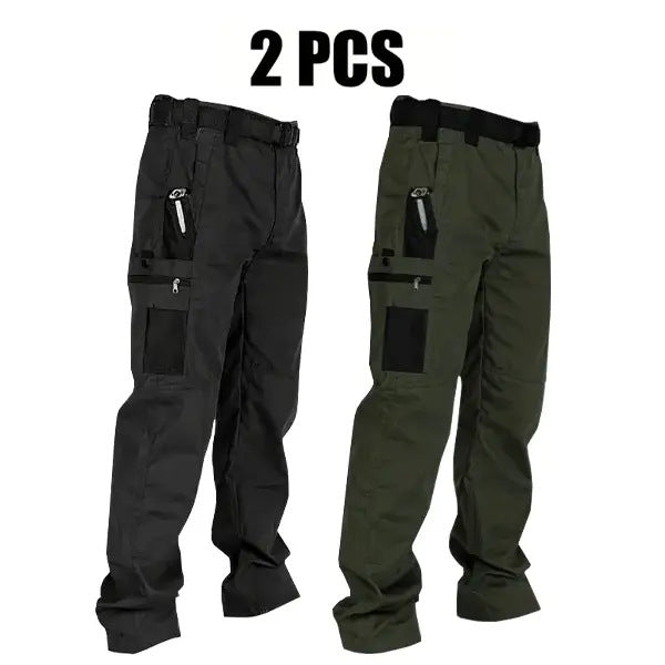 Men's Quick-Dry Tactical Cargo Pants Multi-Pocket Summer Casual Trousers 100% Polyester teemdrop