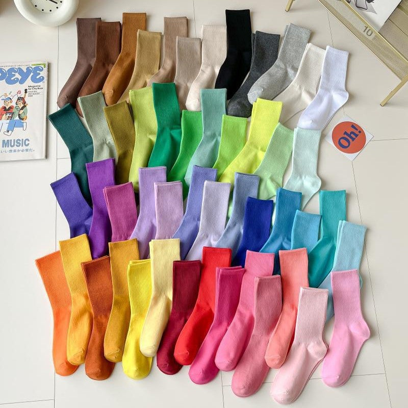 Unisex Combed Cotton Mid-Calf Socks teemdrop