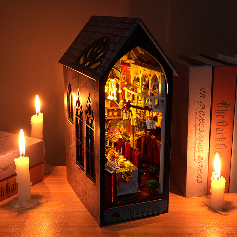 DIY Wooden Bookend House teemdrop