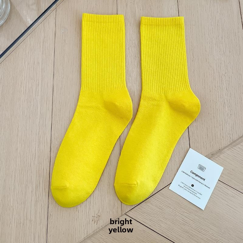 Unisex Combed Cotton Mid-Calf Socks teemdrop