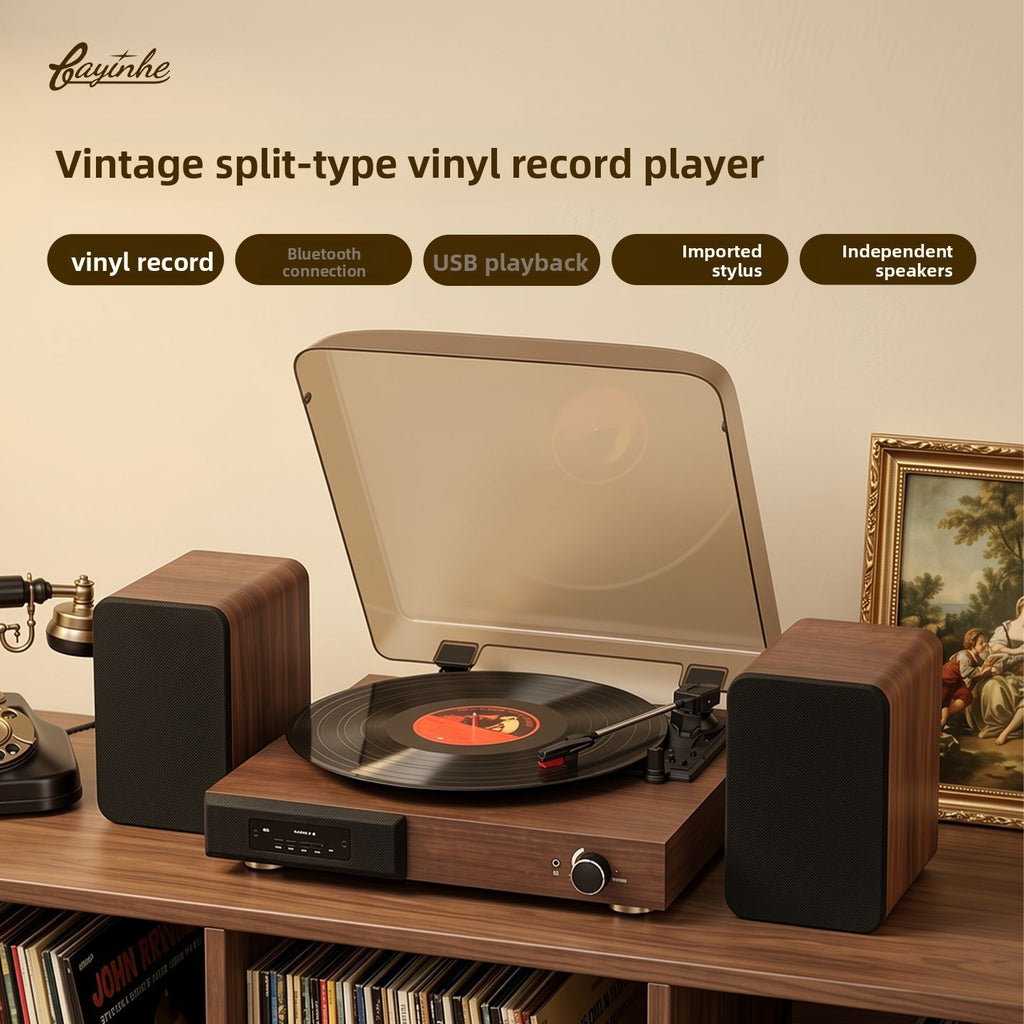 Retro Wooden Vinyl Record Player teemdrop