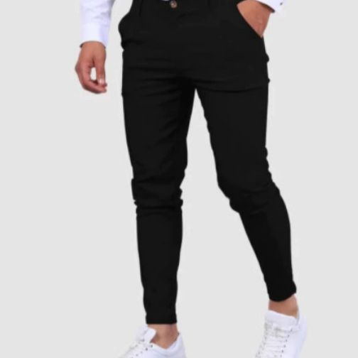 Men's Solid-Color Dress Pants, Business-Casual Trousers, Slim-Fit Formal Pants teemdrop