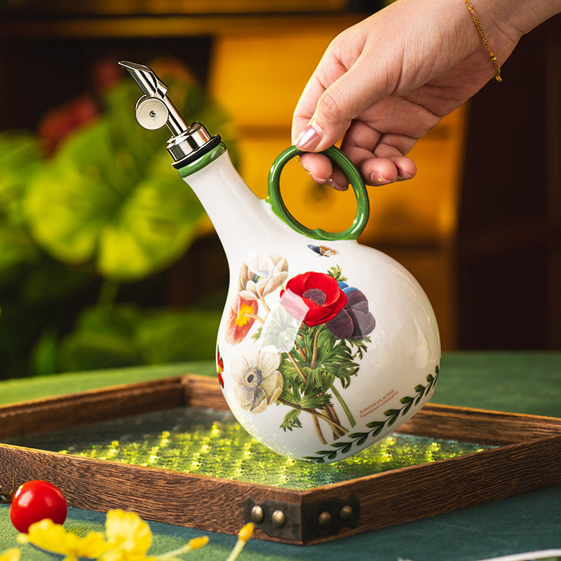 Garden ceramic oil pot for kitchen teemdrop