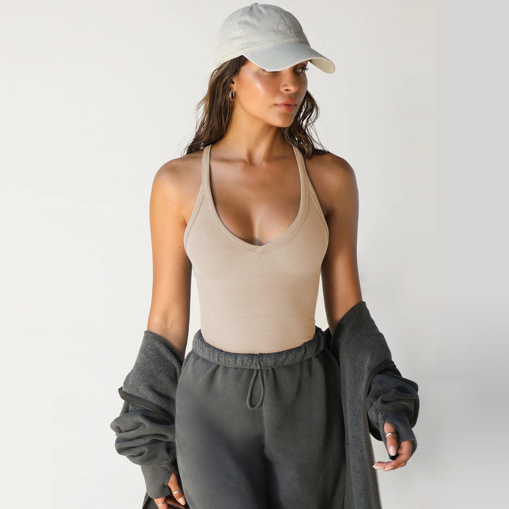 Women's Slim Fit Knitted Vest Short Sleeve Solid Color Pullover Top teemdrop
