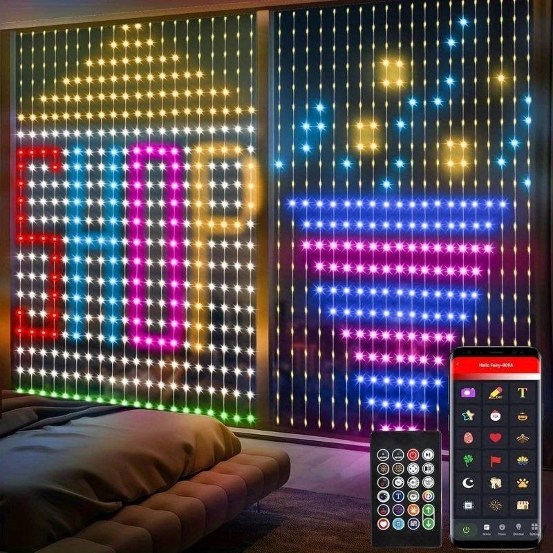 Smart RGB Colorful Graffiti Curtain Lights teemdrop