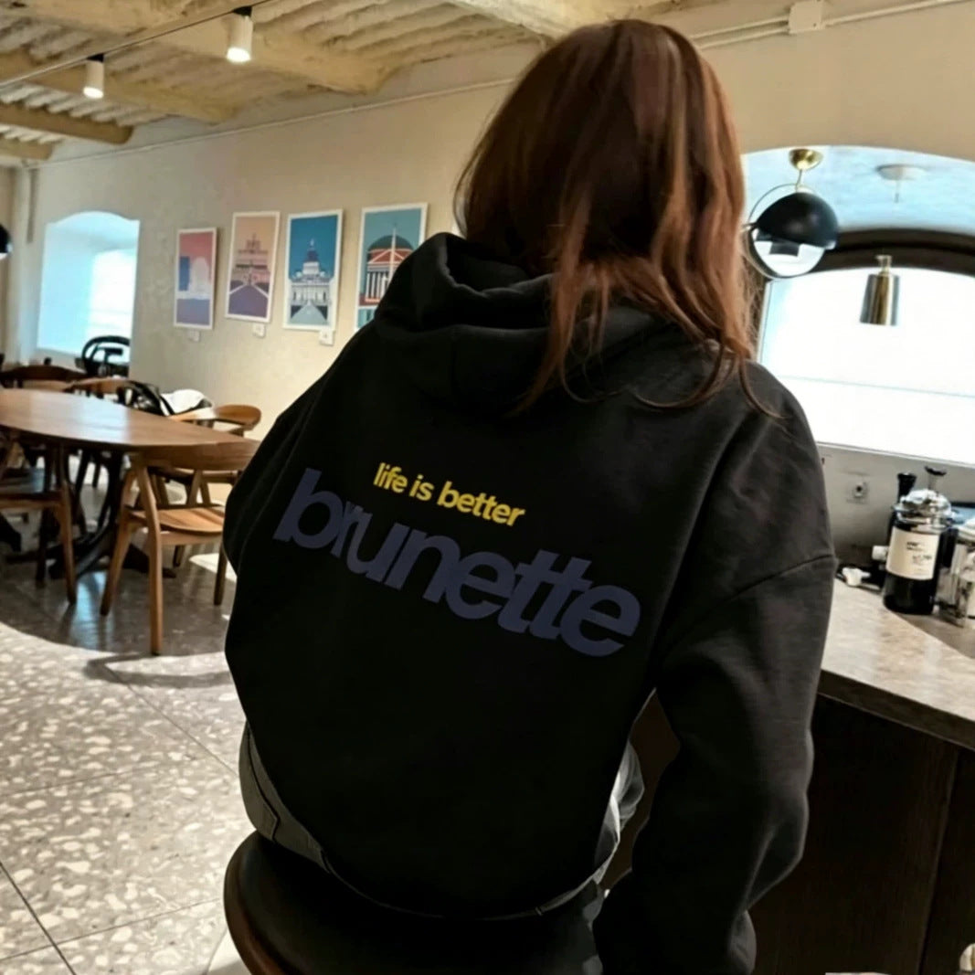 Women's hooded pullover sweater teemdrop