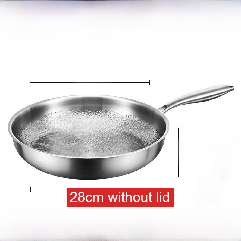 Titanium Hammered 304 Stainless Steel Non-Stick Frying Pan teemdrop