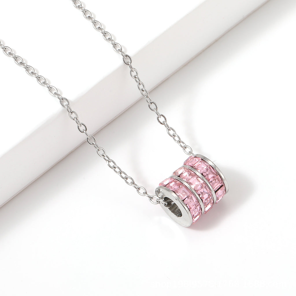 Birthstone Stainless Steel Adjustable Necklace