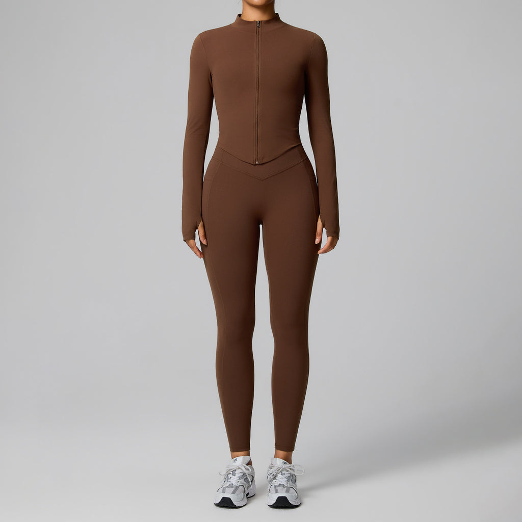 Women Two Piece Yoga Outfit High Waist Tight Sportswear Set teemdrop