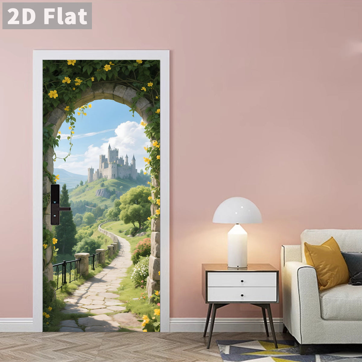 Creative Wooden Door Refurbished Door Stickers Wall Stickers teemdrop