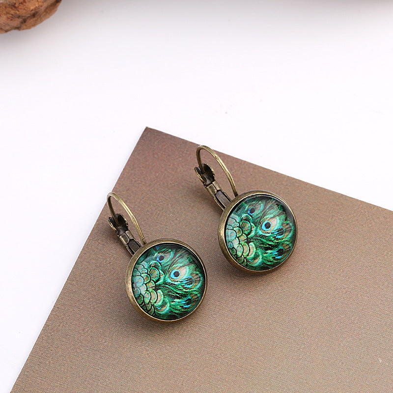 Creative Glass Earrings with Nature Patterns