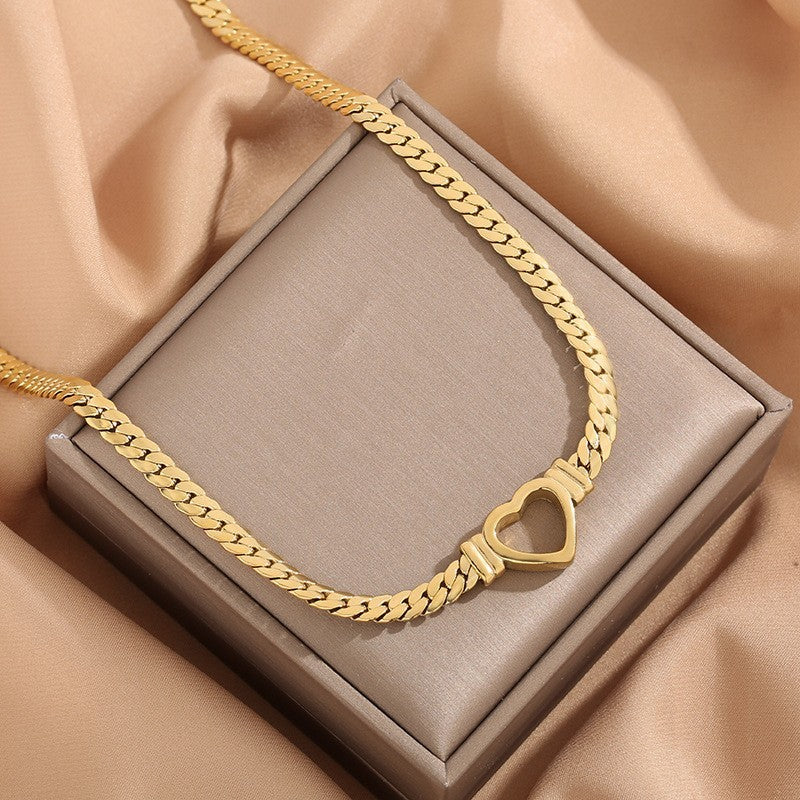 Women's Titanium Steel Heart Pendant Necklace