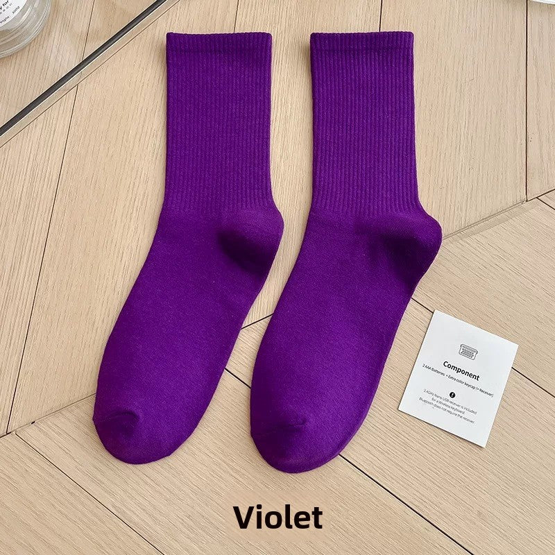 Unisex Combed Cotton Mid-Calf Socks teemdrop