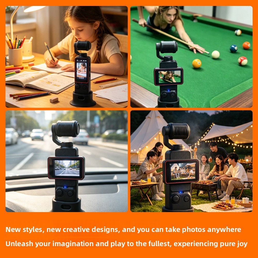 Pocket Action Camera with Rotating Screen WiFi 2.0 LCD Dual Anti-Shake Handheld Recorder teemdrop