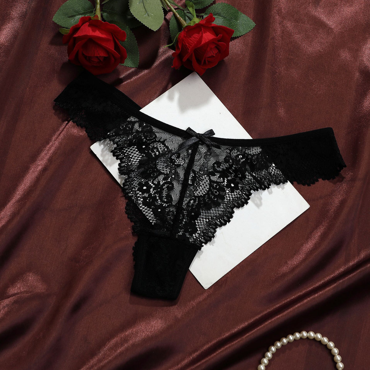 Lace Jacquard Womens Thong Underwear