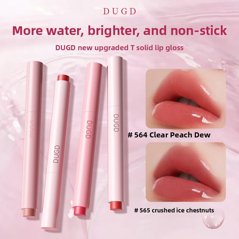 Film-Forming Solid Lip Gloss, Water-Glossy Mirror Finish, Long-Lasting Non-Transfer Plumping Lipstick Pen with Fine Shimmer teemdrop