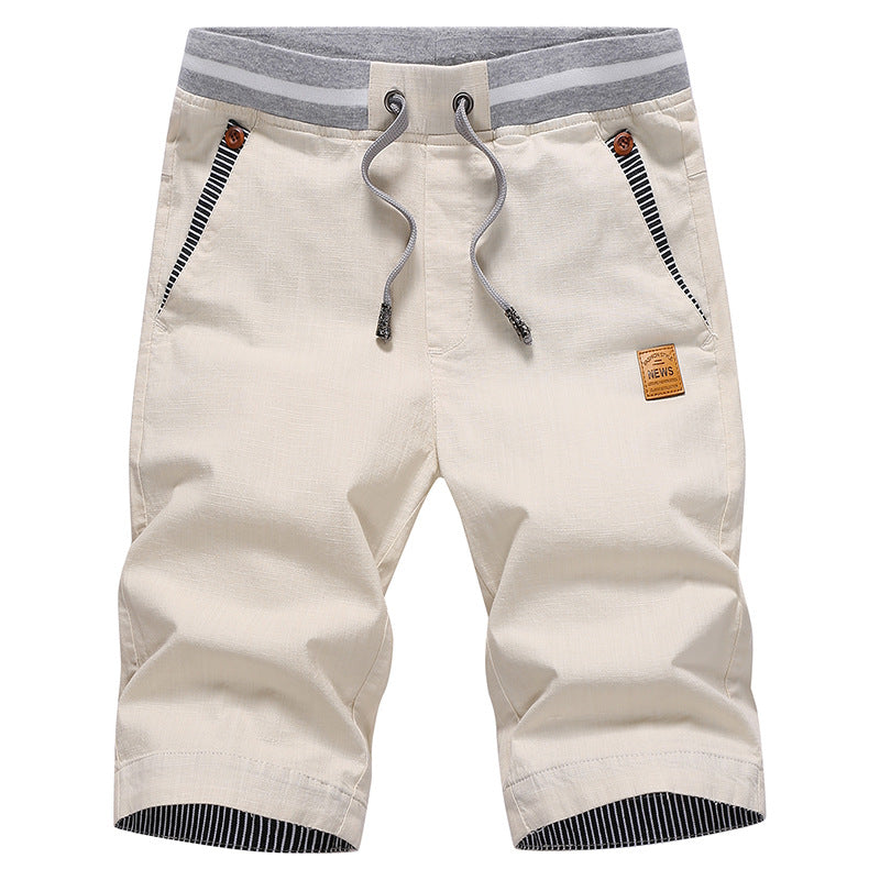 Men's Cotton Shorts Youth Trendy Fashion All-match Loose Breathable Casual Pants