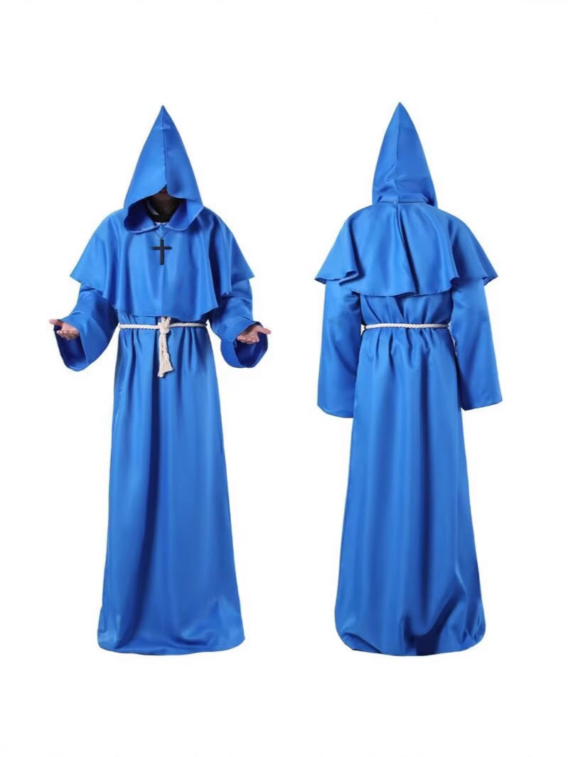 Medieval Monk Costume Cloak with Hood
