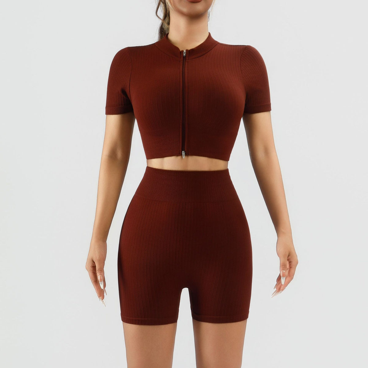 Seamless Knitted Vertical Pit Yoga Suit