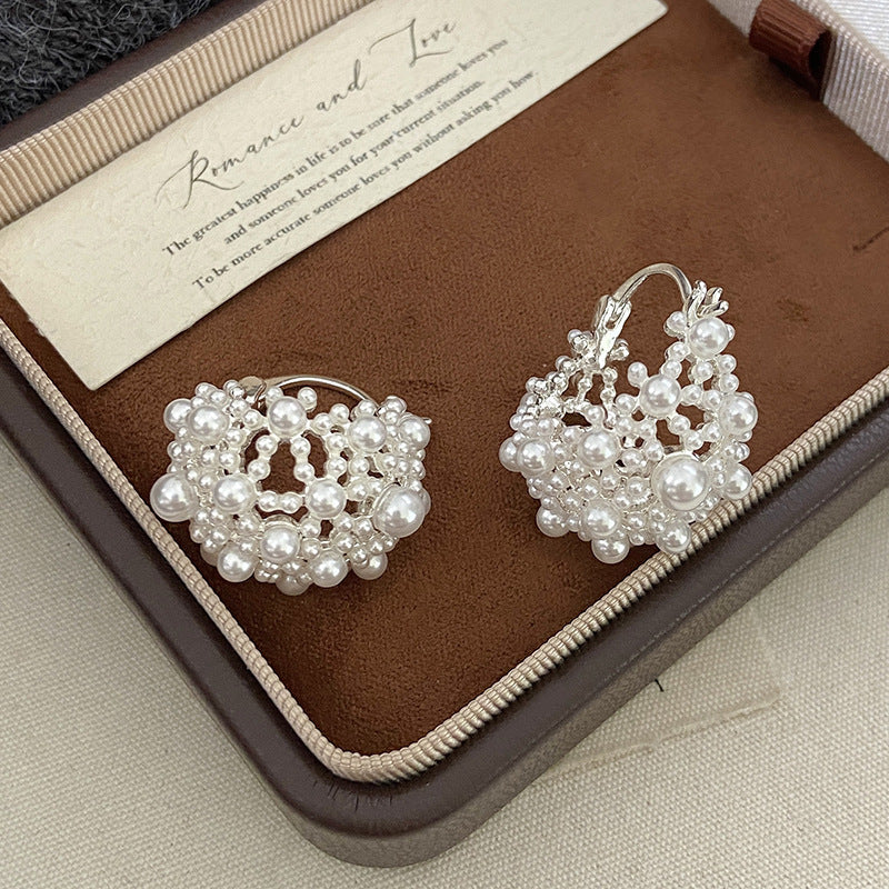 Hollow flower basket earrings