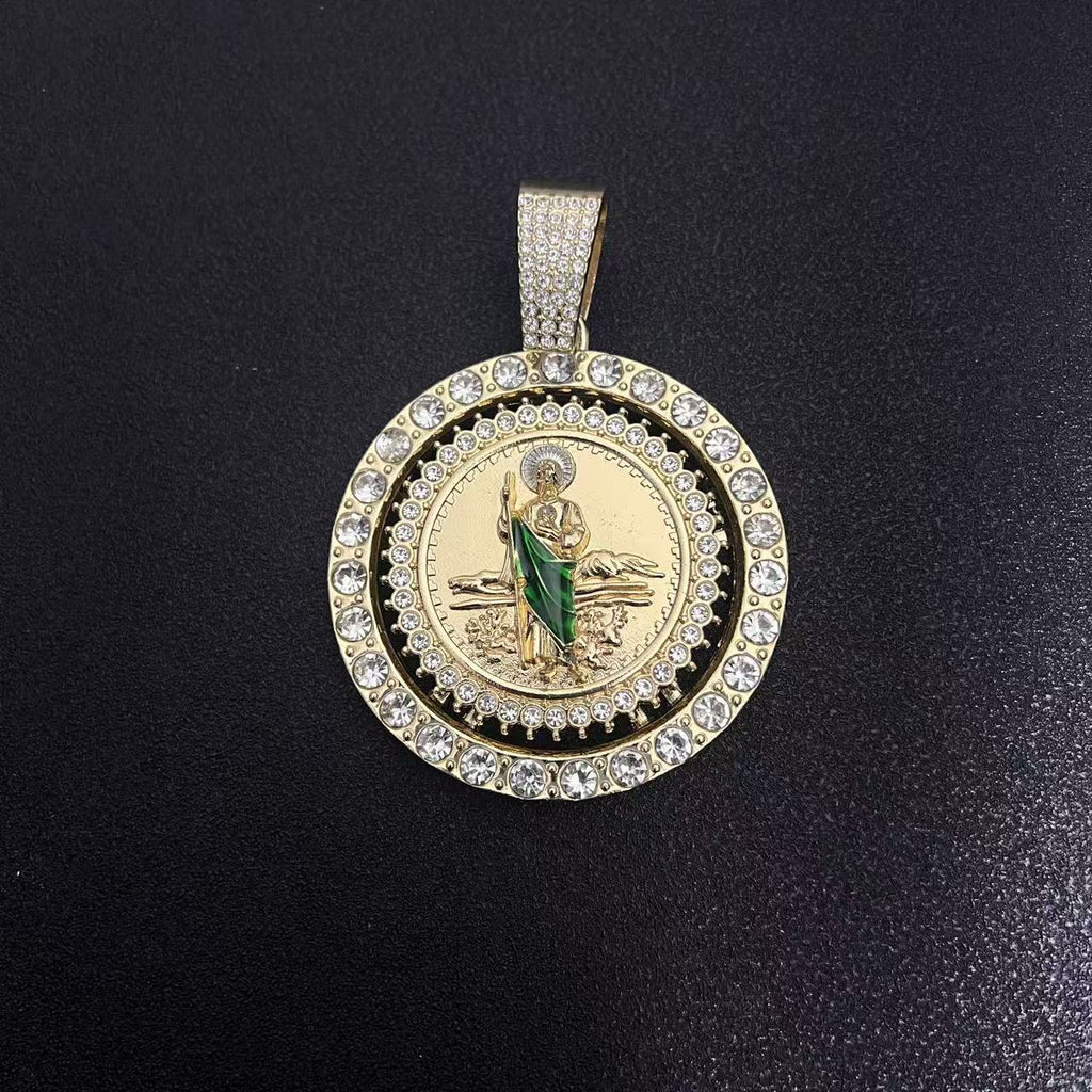 Rhinestone Pendant Necklace Hip-Hop Style