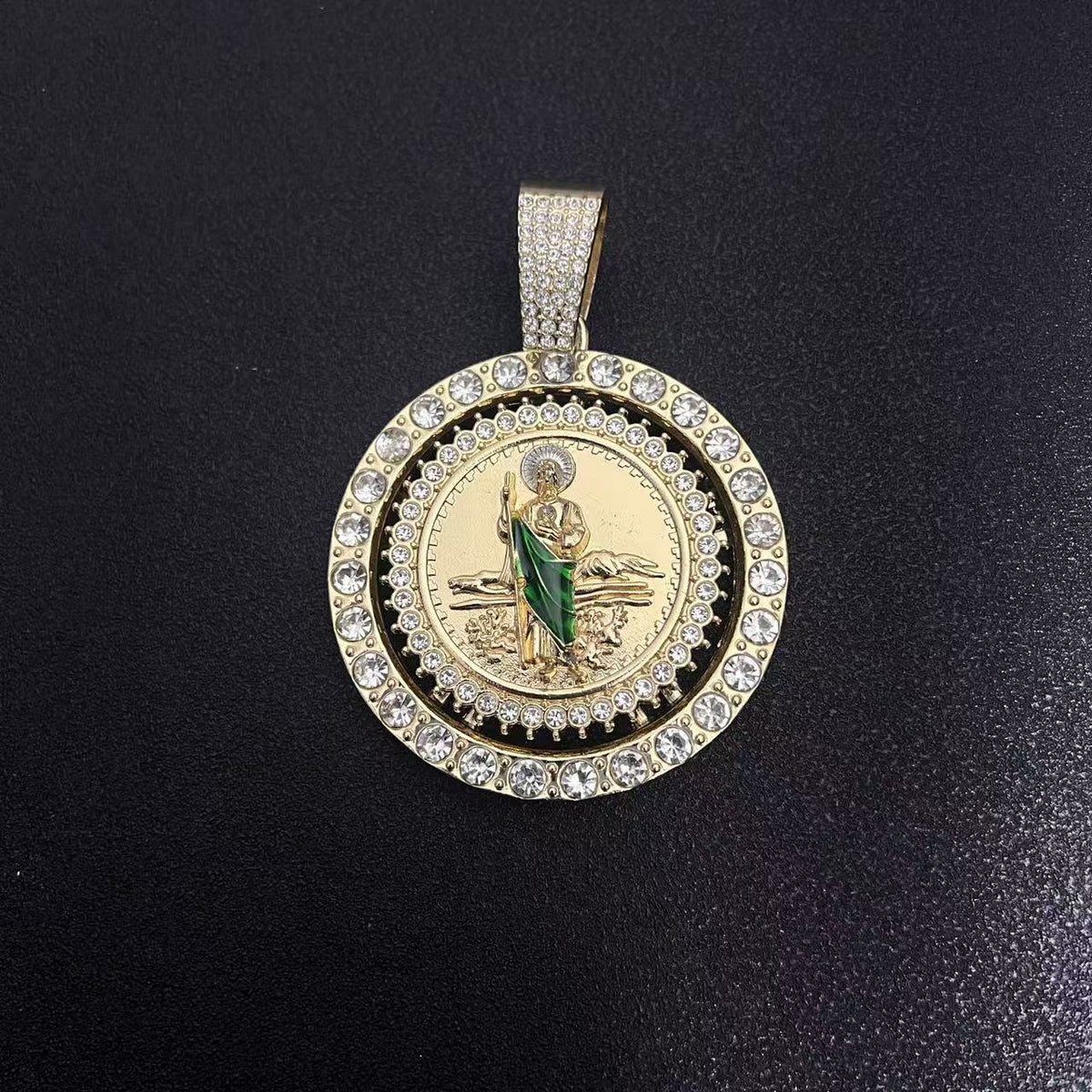 Rhinestone Pendant Necklace Hip-Hop Style