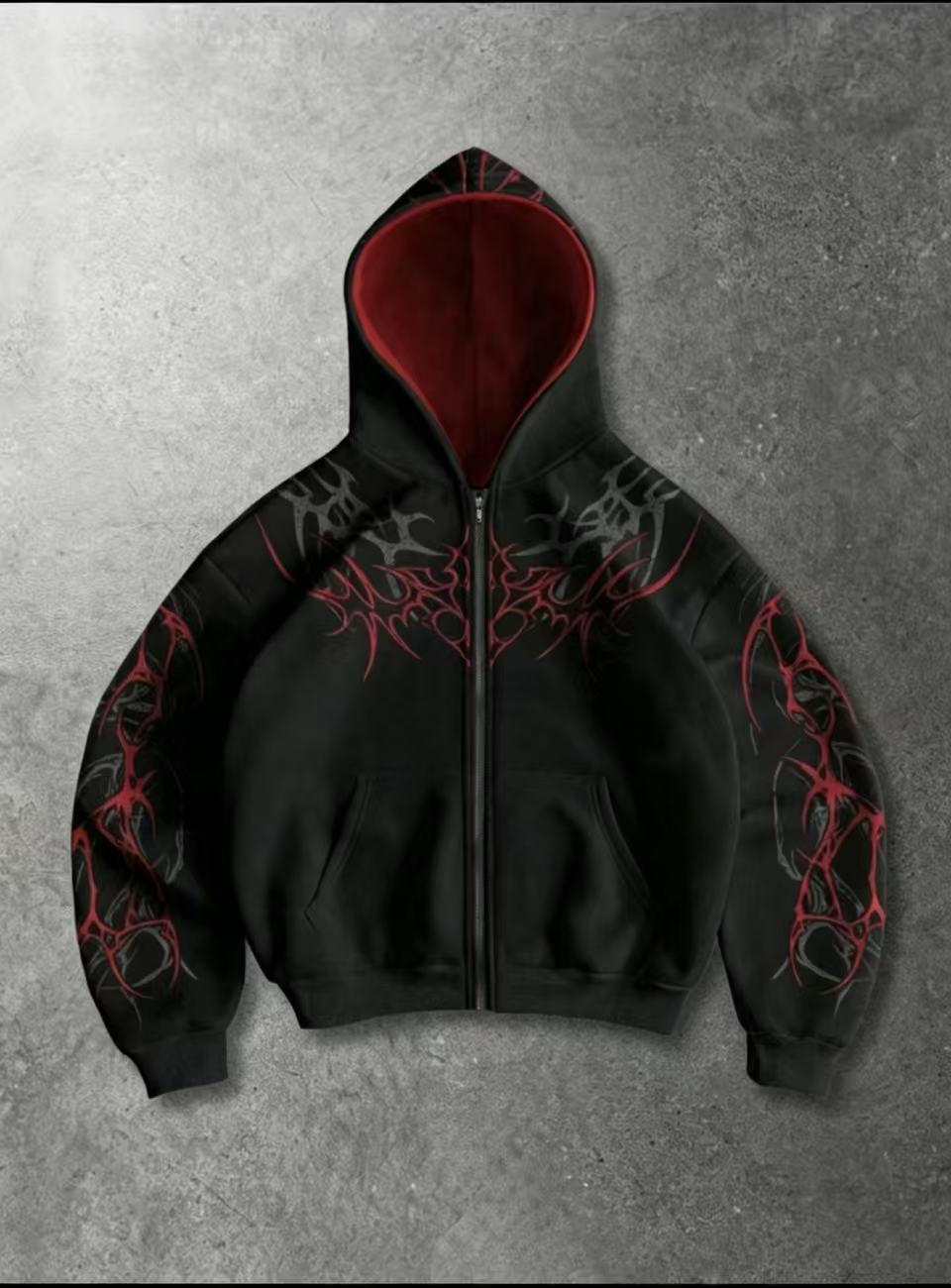 Gothic 3D Printed Hooded Sweatshirt