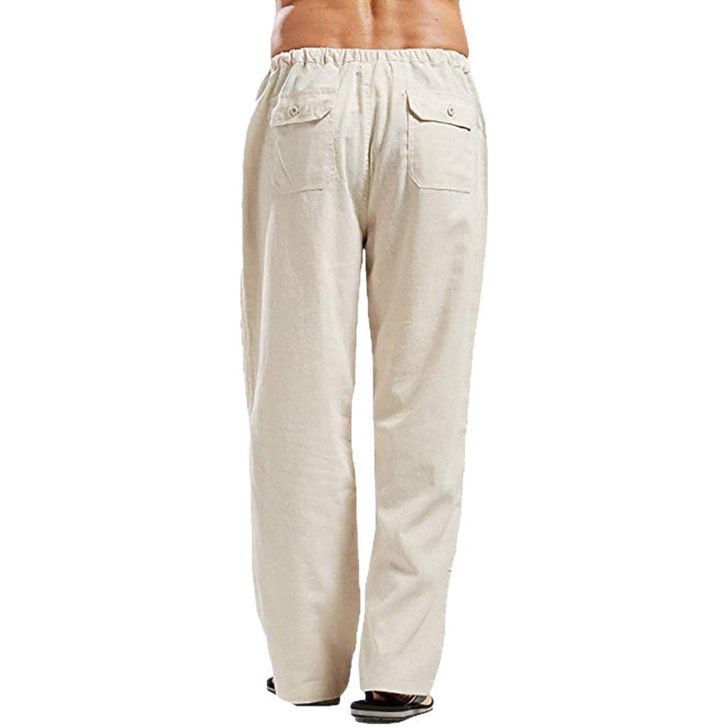 Linen Casual Pants Men's Cotton and Linen Casual Trousers