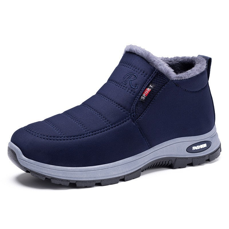 Men Winter Plus Velvet Warm Snow Boots Casual Short Booties teemdrop
