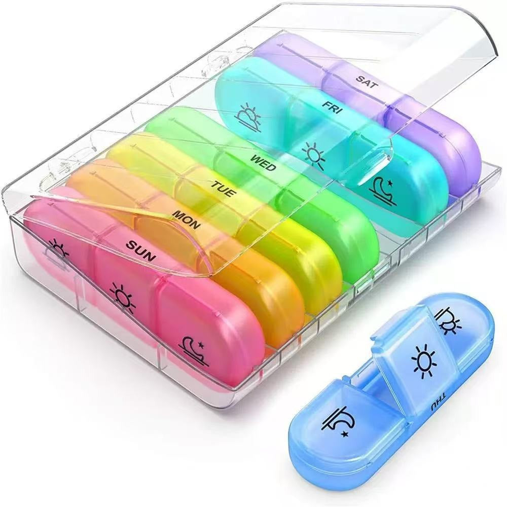 21-piece portable rainbow classification medicine box