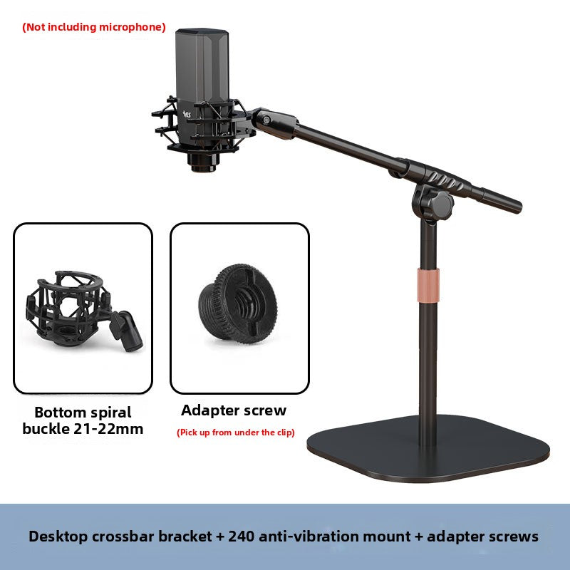 Adjustable Desktop Microphone Stand with Weighted Base