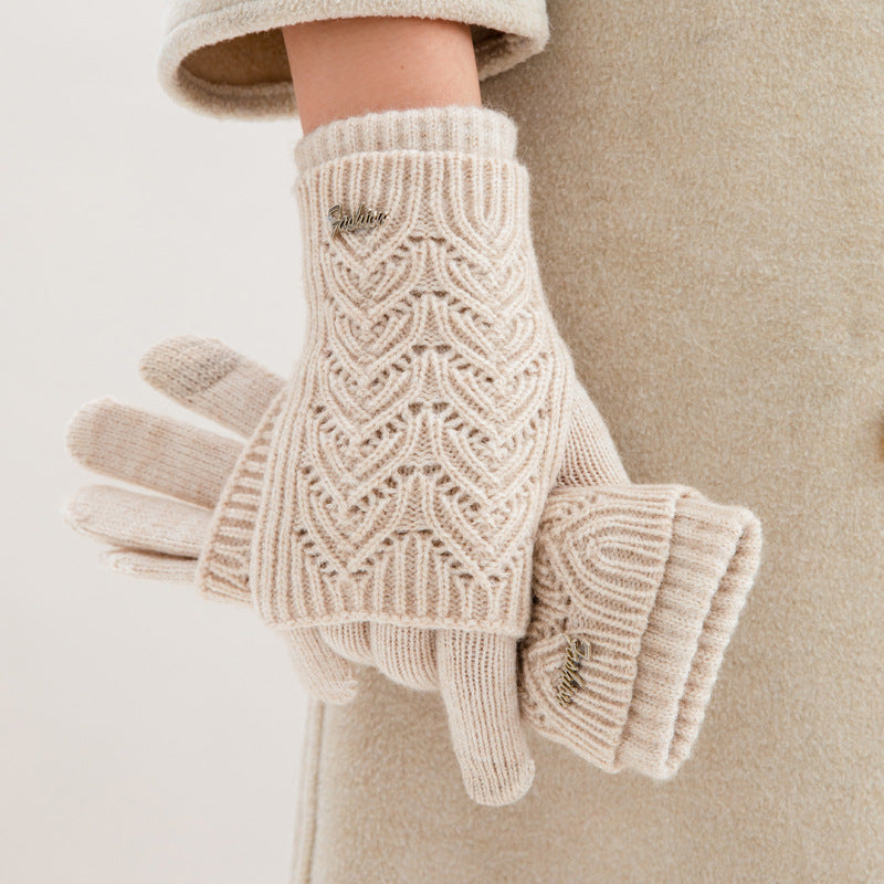 Letter-shaped heart-shaped plush gloves teemdrop