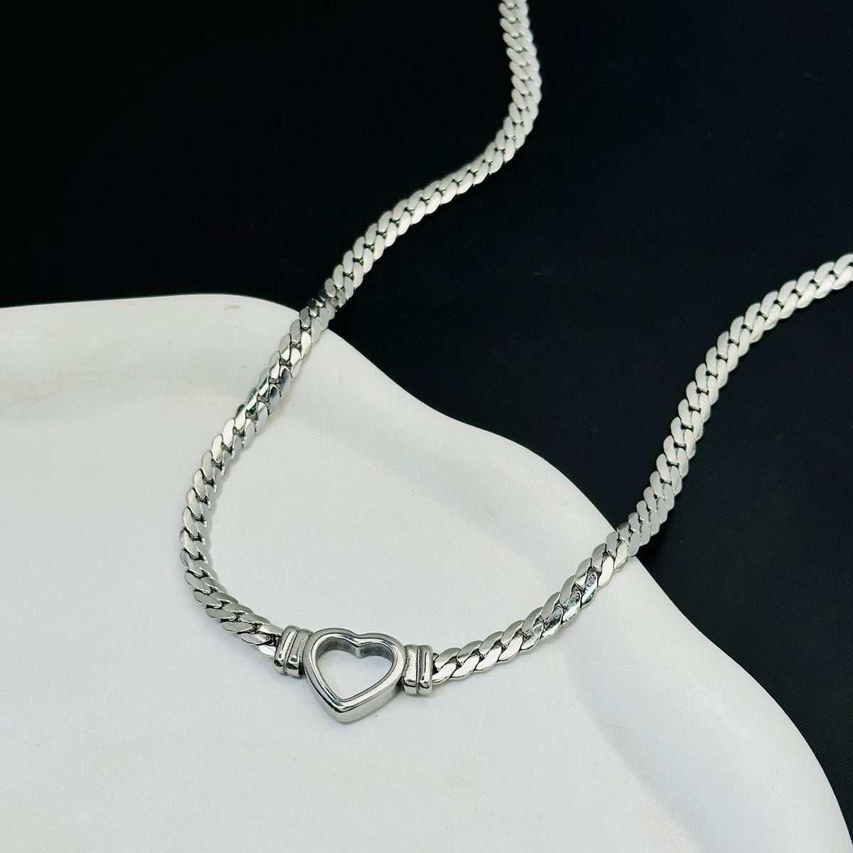 Women's Titanium Steel Heart Pendant Necklace