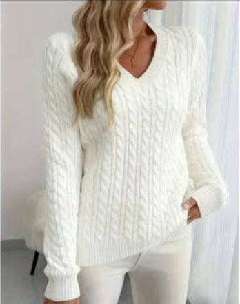 Crew-neck cable-knit sweater teemdrop