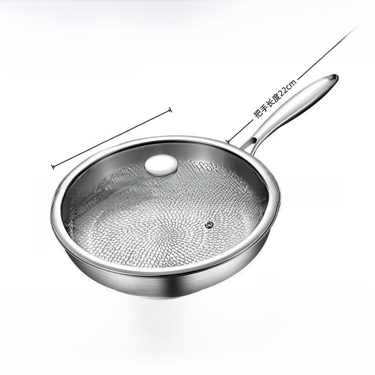 Hammered Titanium Frying Pan with Glass Lid