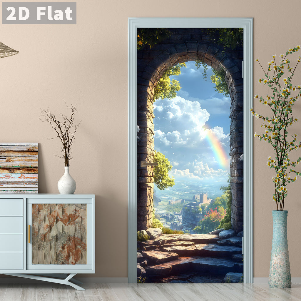 Creative Wooden Door Refurbished Door Stickers Wall Stickers teemdrop