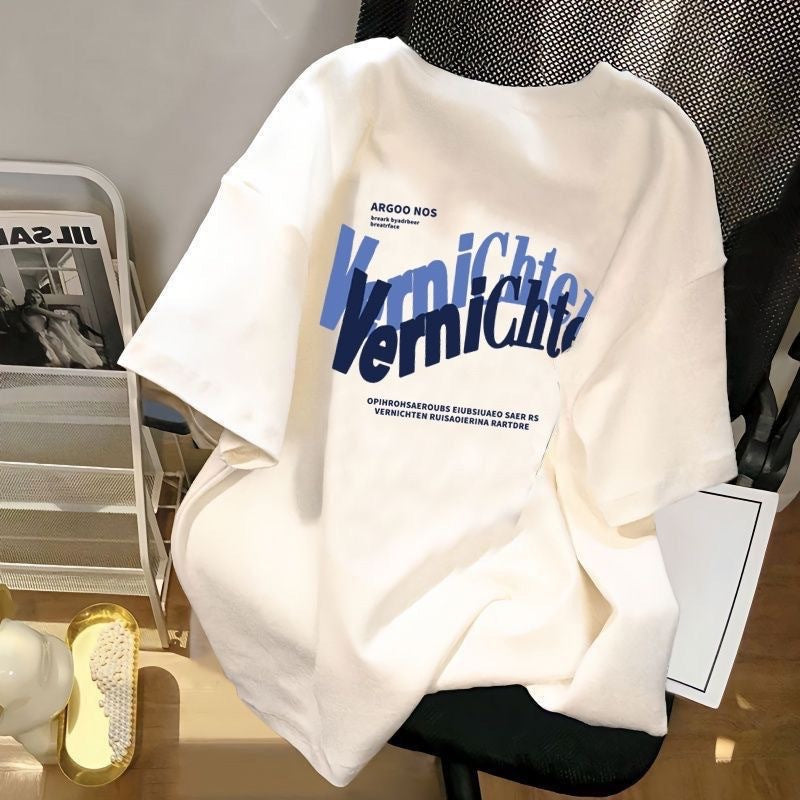 Unisex Ice Silk Short Sleeve T-Shirt Loose Fit Anime Print Summer Top teemdrop
