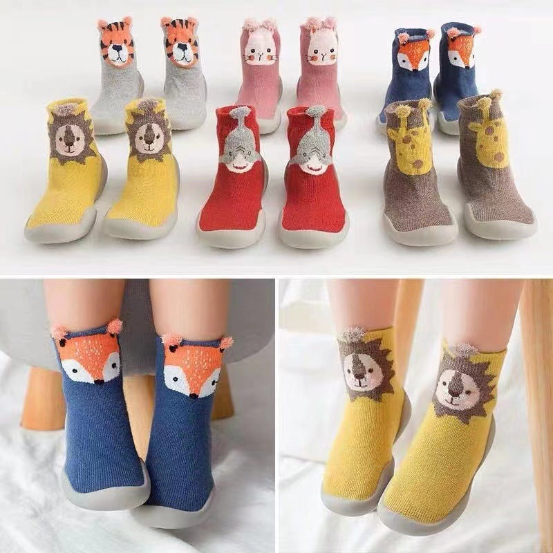 Cartoon Soft-Sole Cotton Baby Floor Socks Toddler Prewalker Shoes