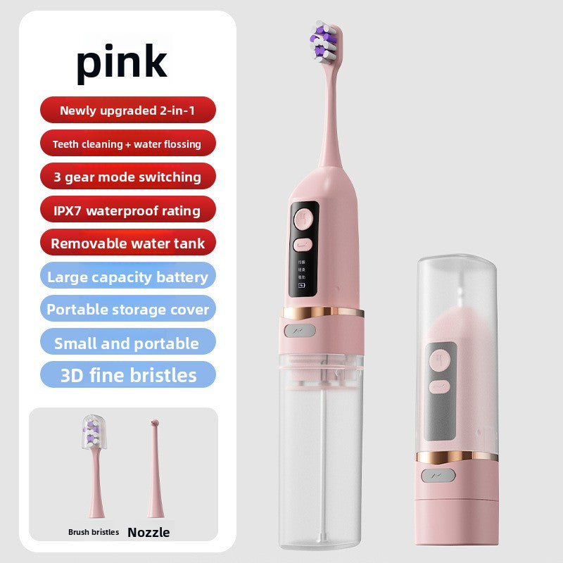 Two-in-one household waterproof ultrasonic toothbrush