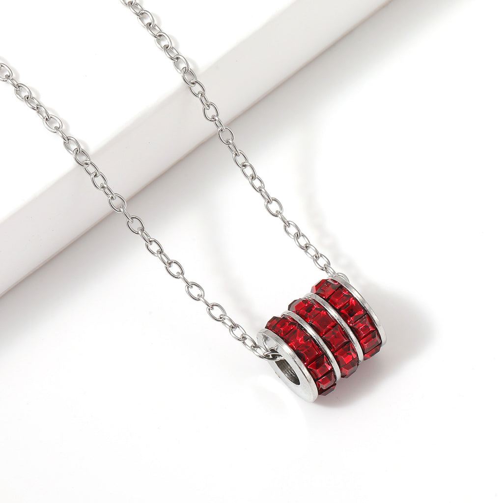 Birthstone Stainless Steel Adjustable Necklace