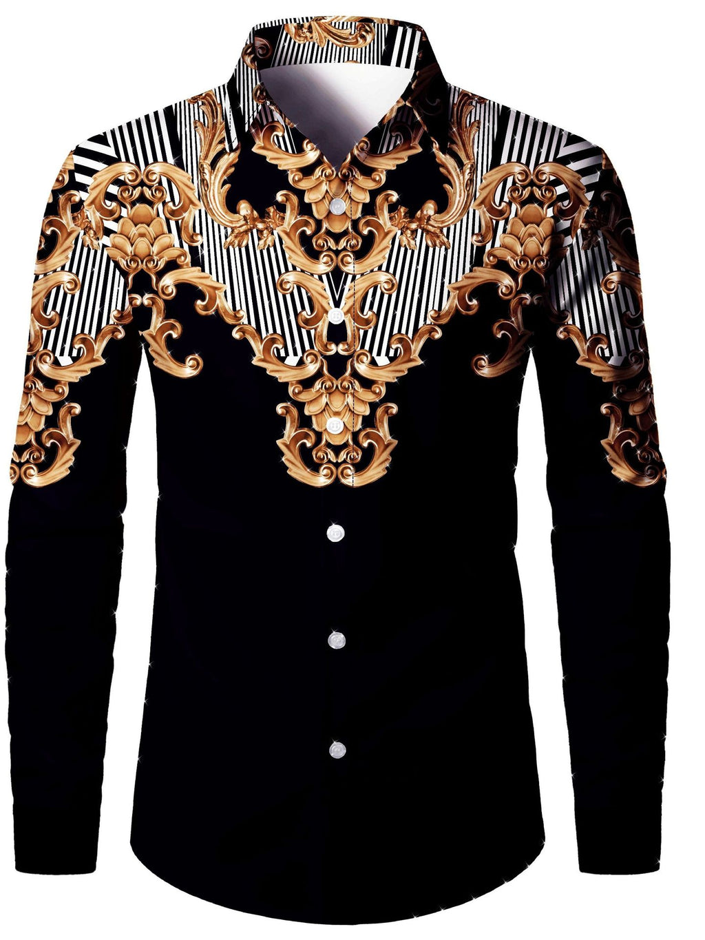 Vintage Paisley Print Men's Long Sleeve Shirt teemdrop