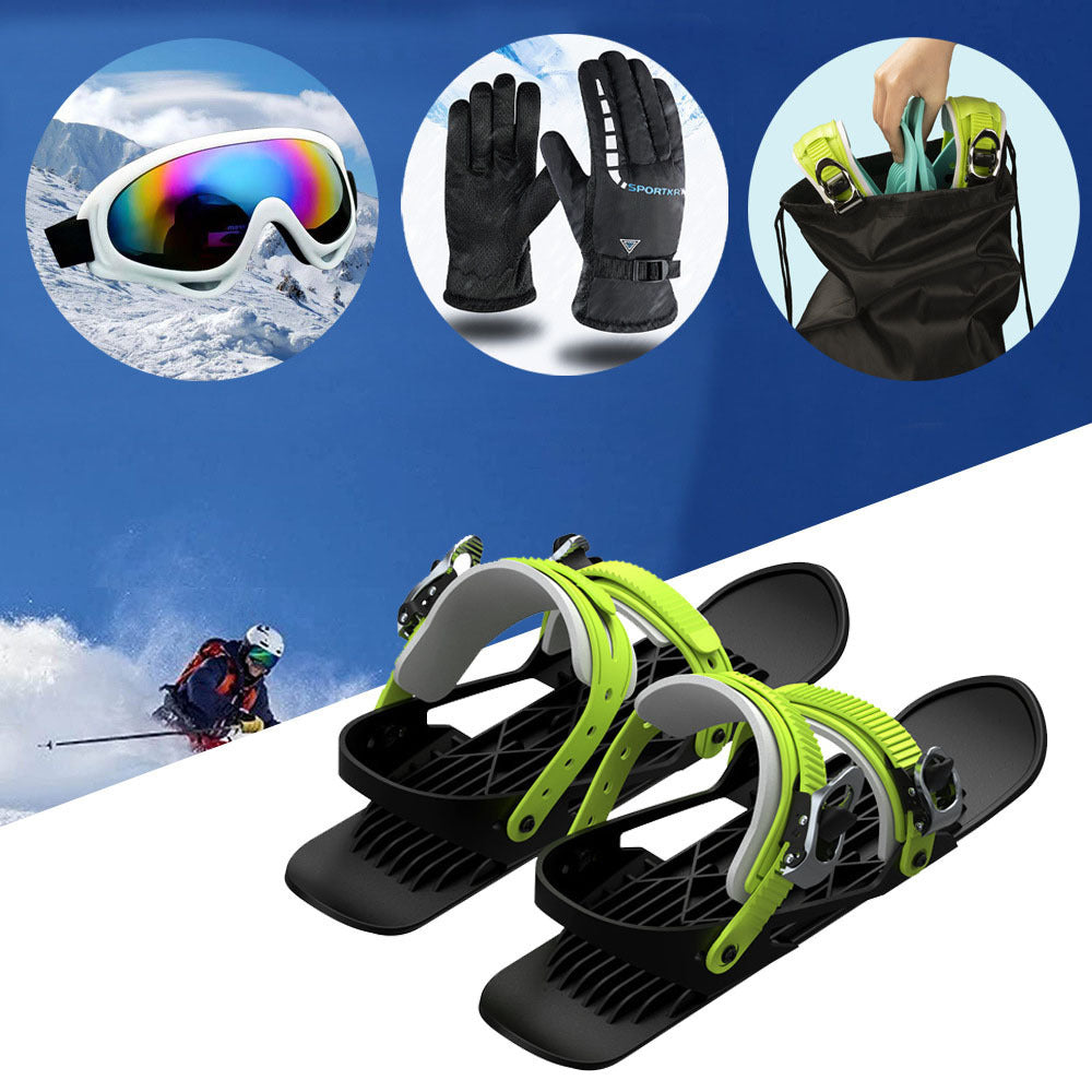 Portable Mini Snow Skis Double Board Winter Outdoor Skates for Adults and Children
