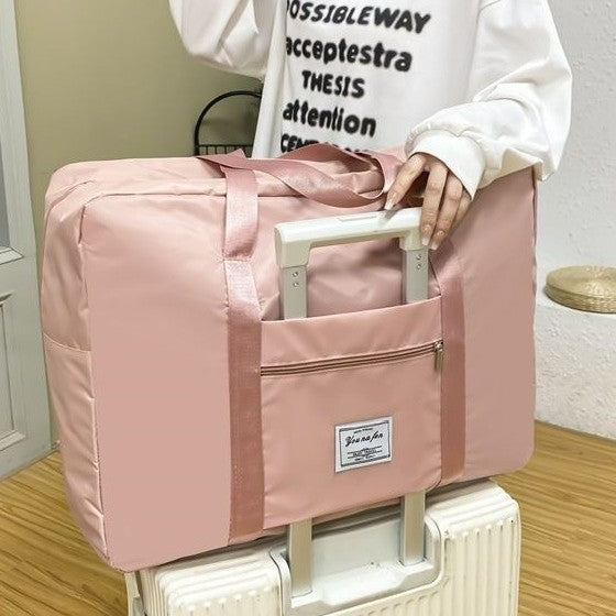 Large Capacity Oxford Cloth Diagonal Travel Satchel with Trolley Sleeve teemdrop