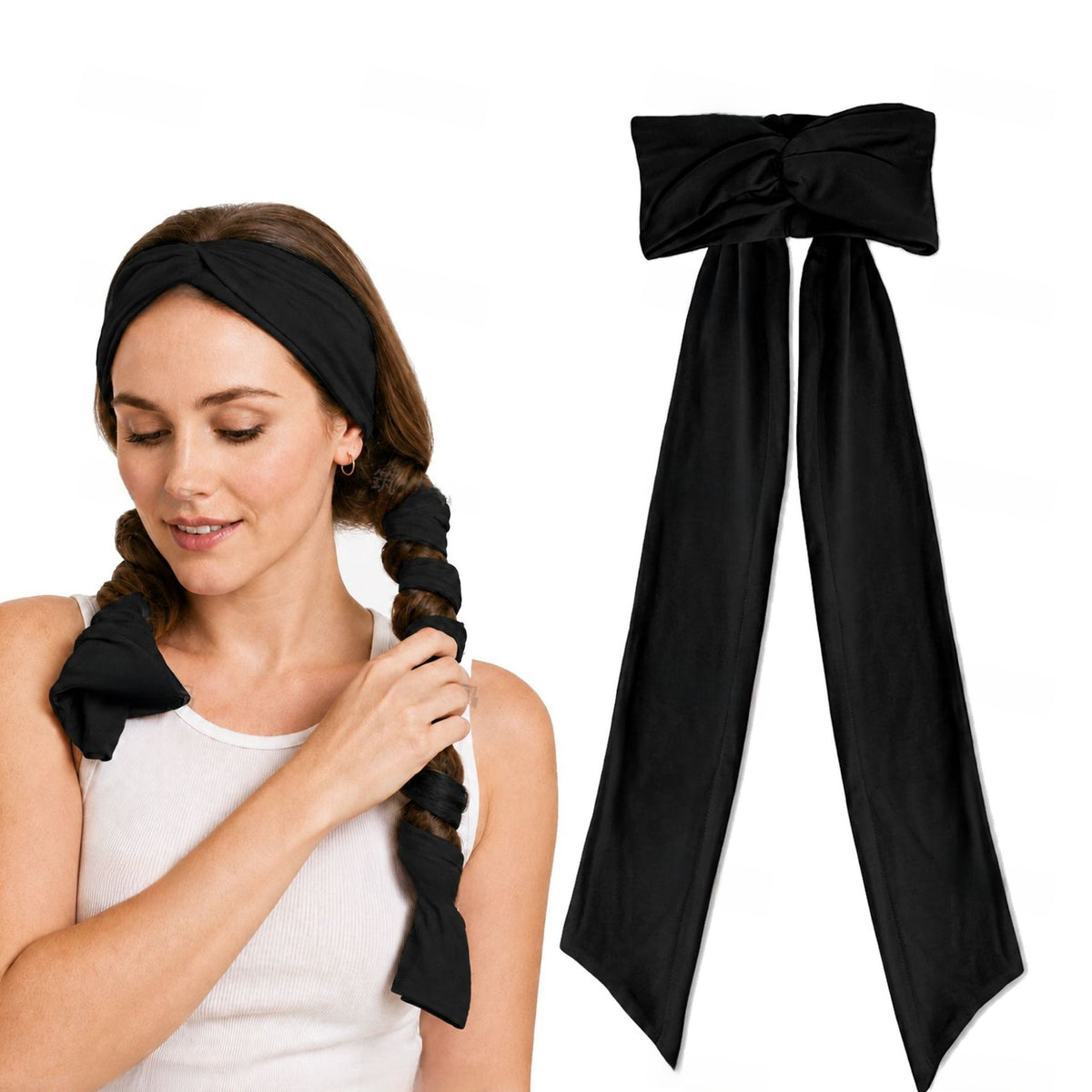 Heat-Free 2-in-1 Curling Hairband Magic Hair Curler Ribbon for Women teemdrop