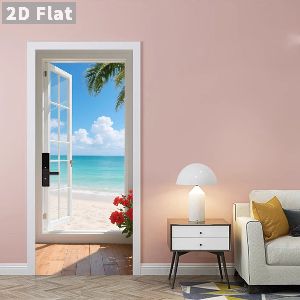 Creative Wooden Door Refurbished Door Stickers Wall Stickers teemdrop