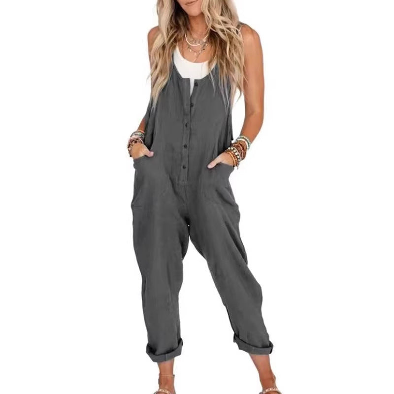 Relaxed and casual fashionable one-piece pants