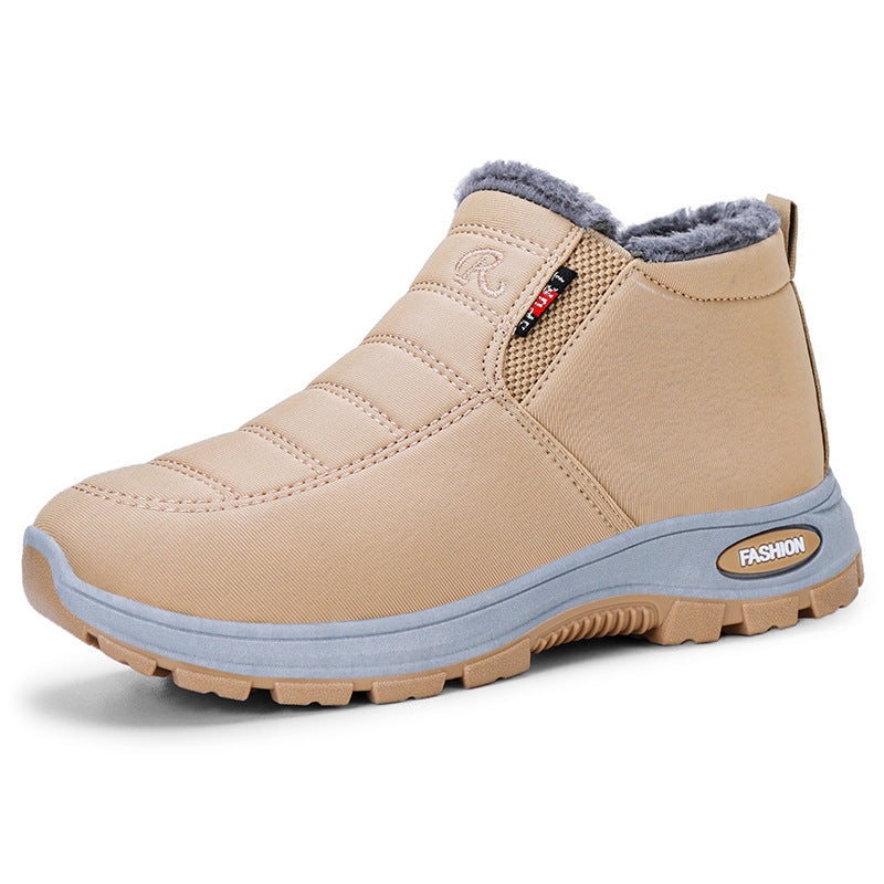 Men Winter Plus Velvet Warm Snow Boots Casual Short Booties teemdrop