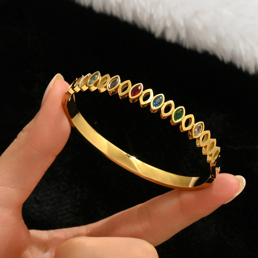 Gold-colored stainless steel bracelet teemdrop